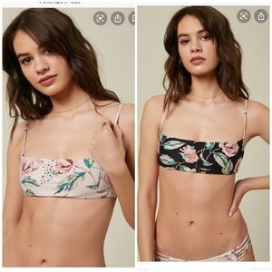 New O'Neil Reversible Floral Revo Bikini Top